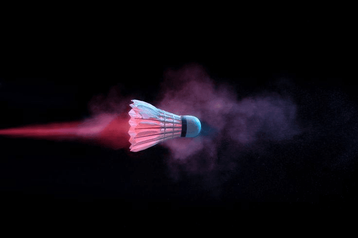 Badminton court with lighting